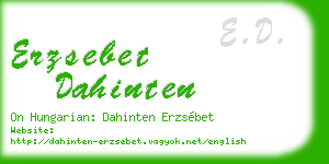 erzsebet dahinten business card