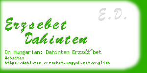 erzsebet dahinten business card